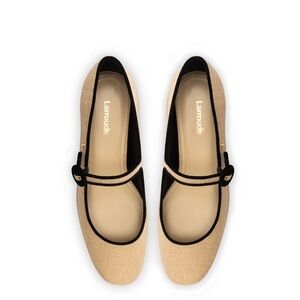 Larroude Blair Flatform In Beige Raffia